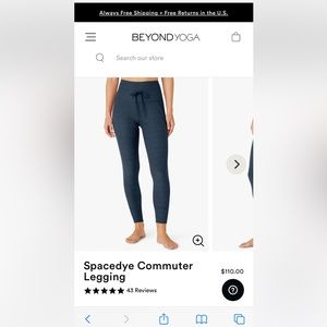 Nwt beyond yoga spacedye commuter leggings size small in navy
